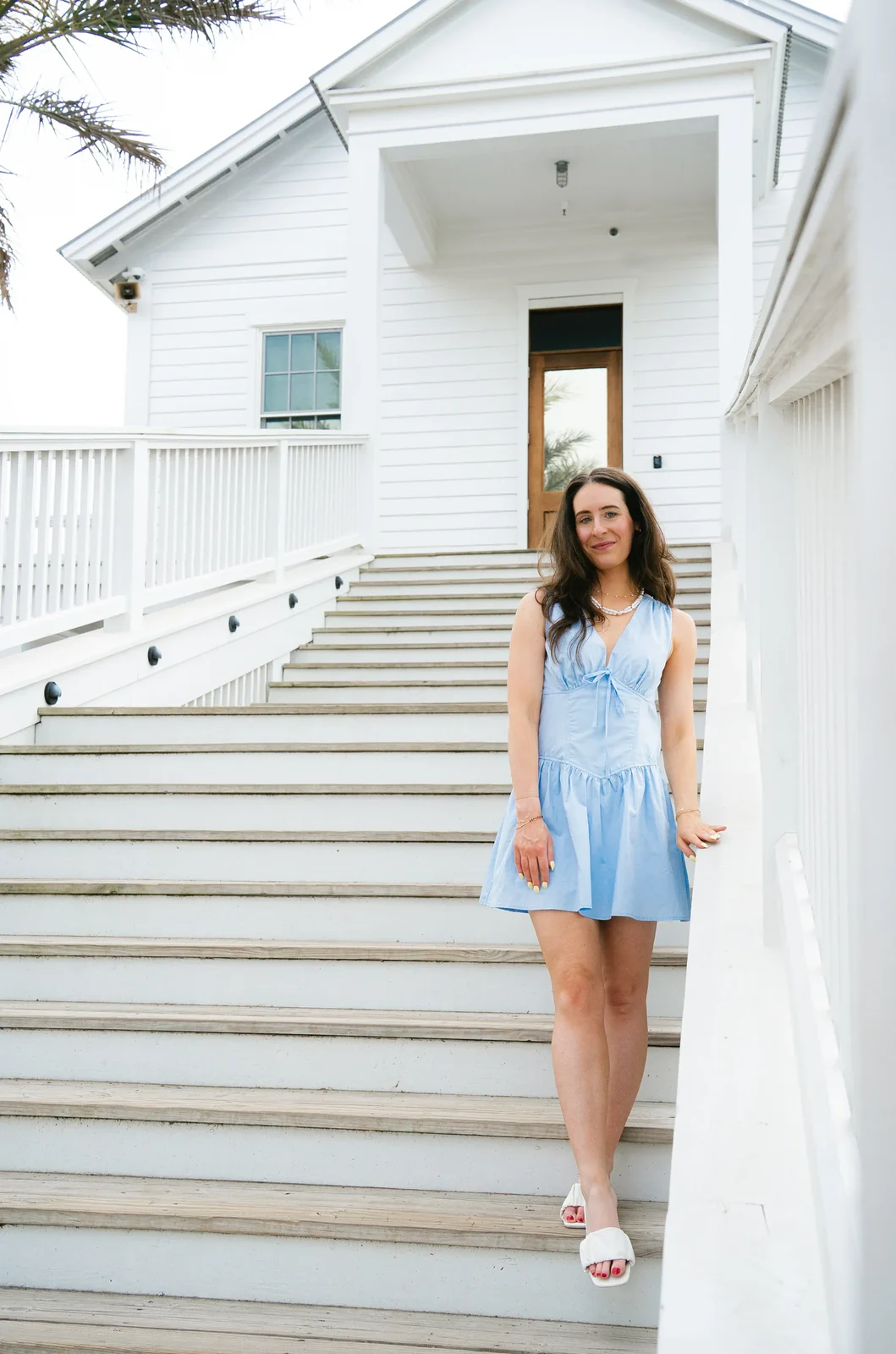 View 3: French Blue Bustier Dress