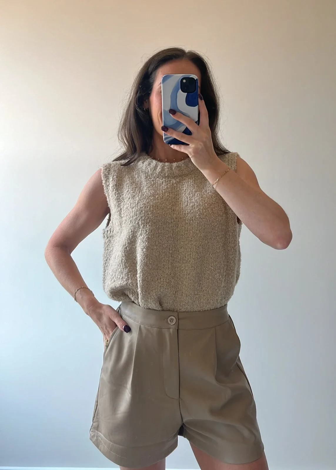 Champagne France Leather Shorts