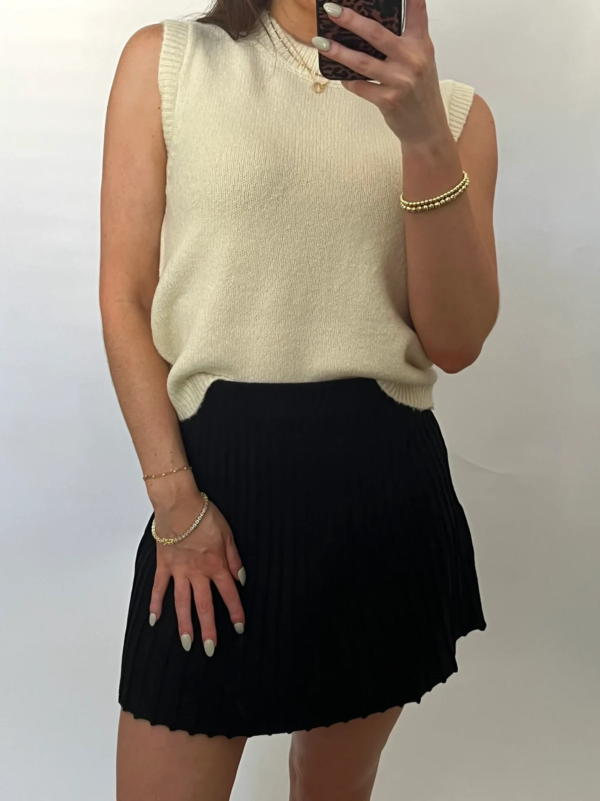 Alpine Adventure Knit Pleated Skirt