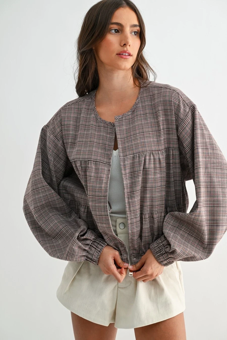 View 3: Notting Hill Plaid Bomber Jacket