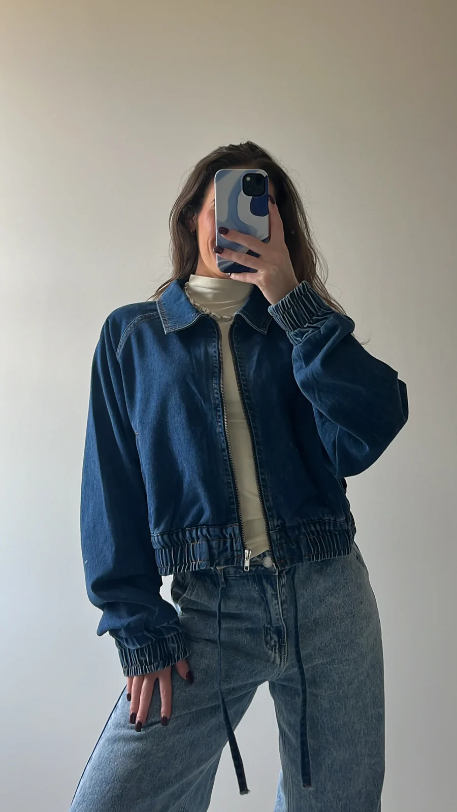 View 5: Denim Blues Zip Up Jacket