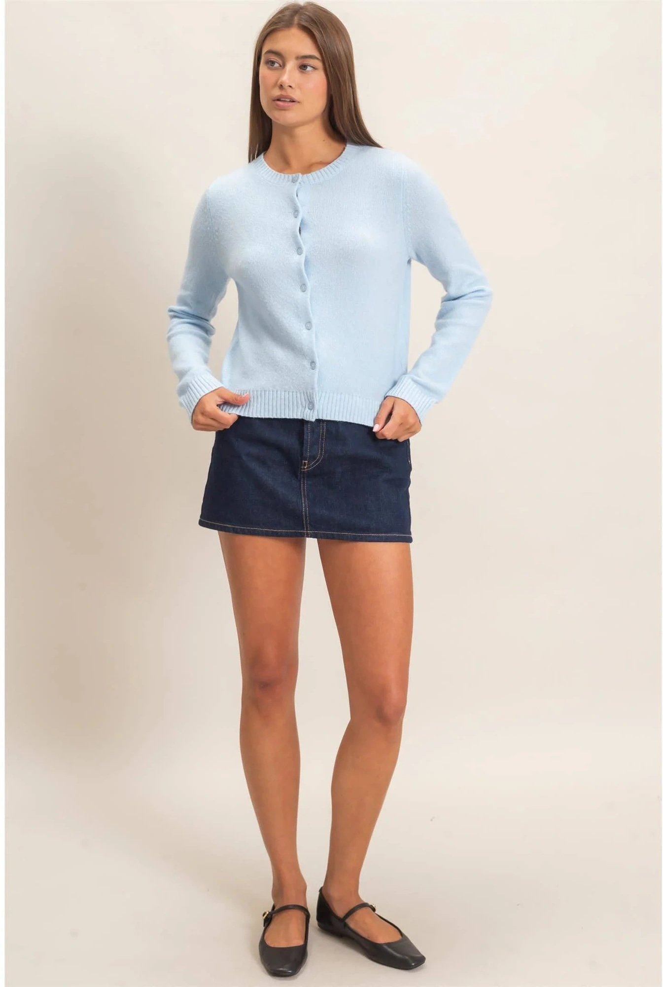Blue Lagoon Crew Neck Cardigan