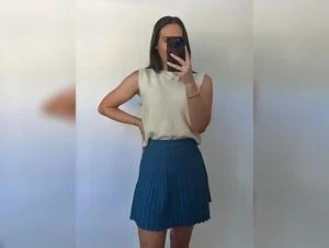 Alpine Adventure Knit Pleated Skirt