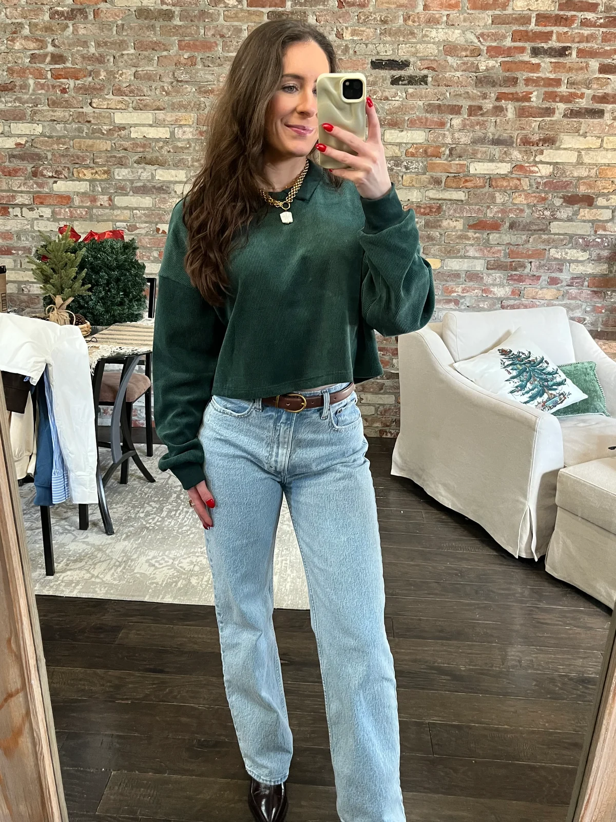 Florence Collared Ribbed Knit Top