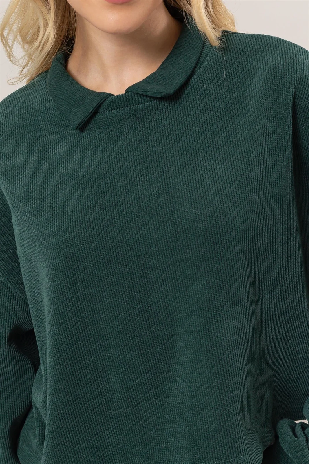 Florence Collared Ribbed Knit Top