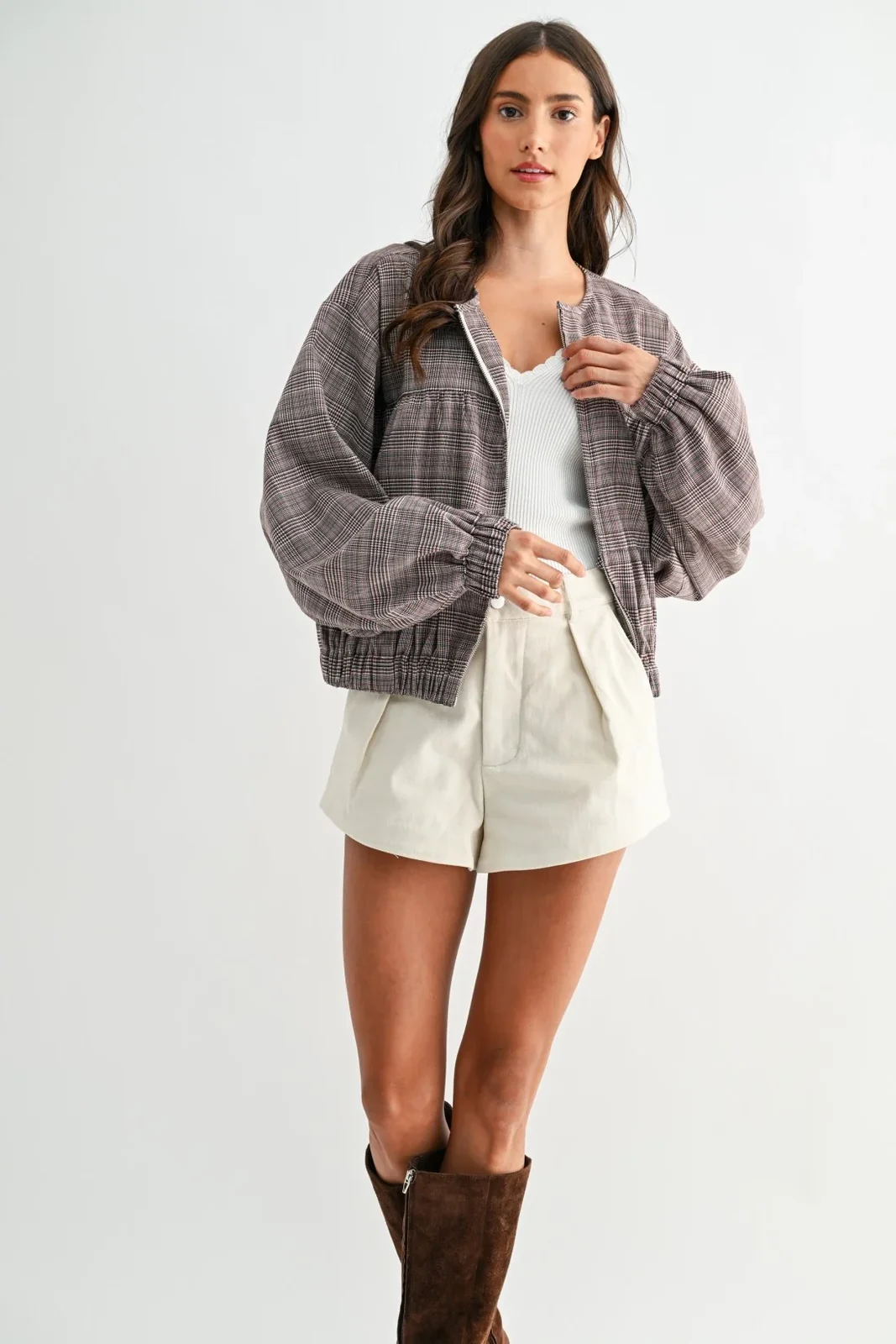View 5: Notting Hill Plaid Bomber Jacket