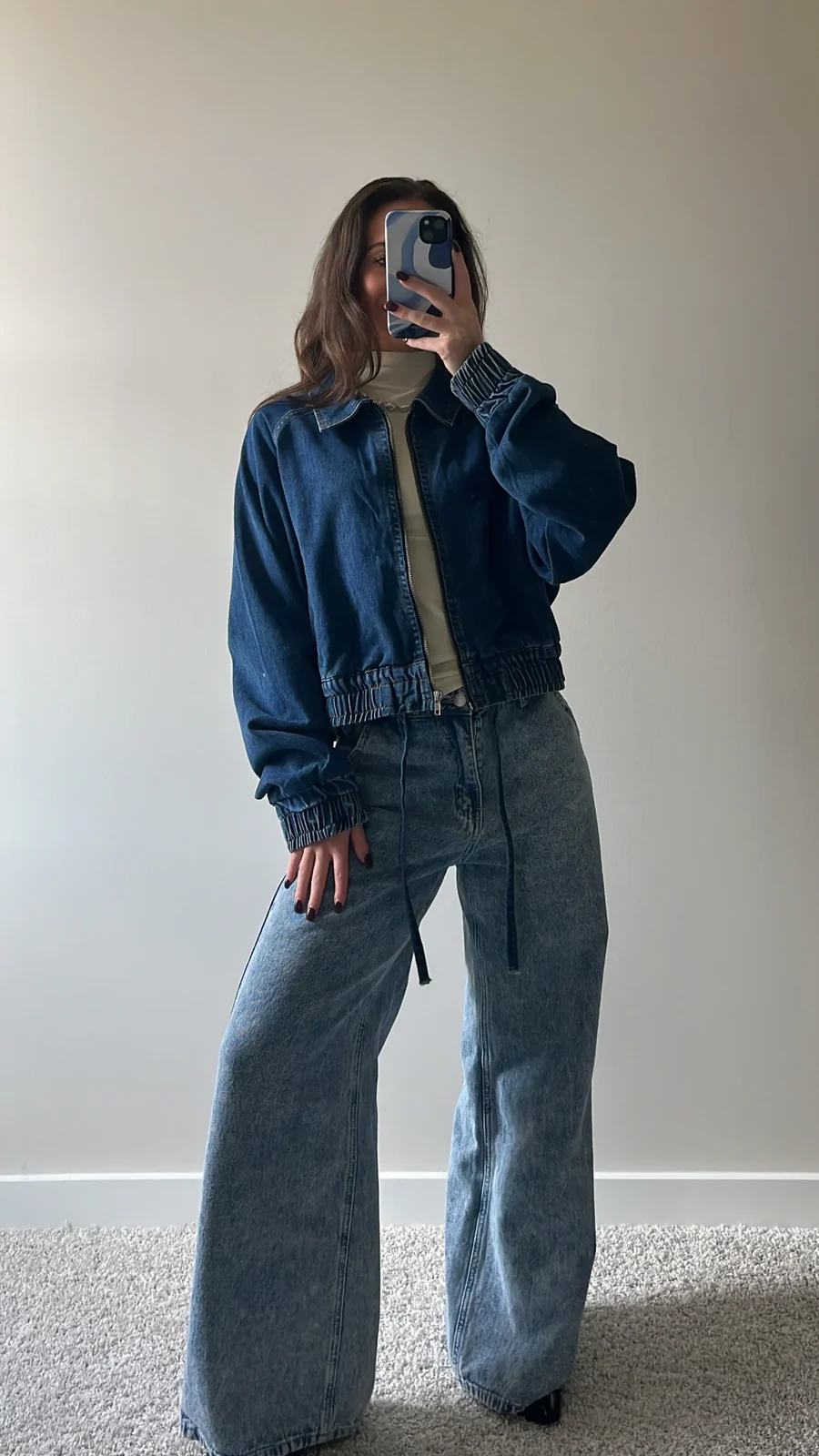 View 4: Denim Blues Zip Up Jacket