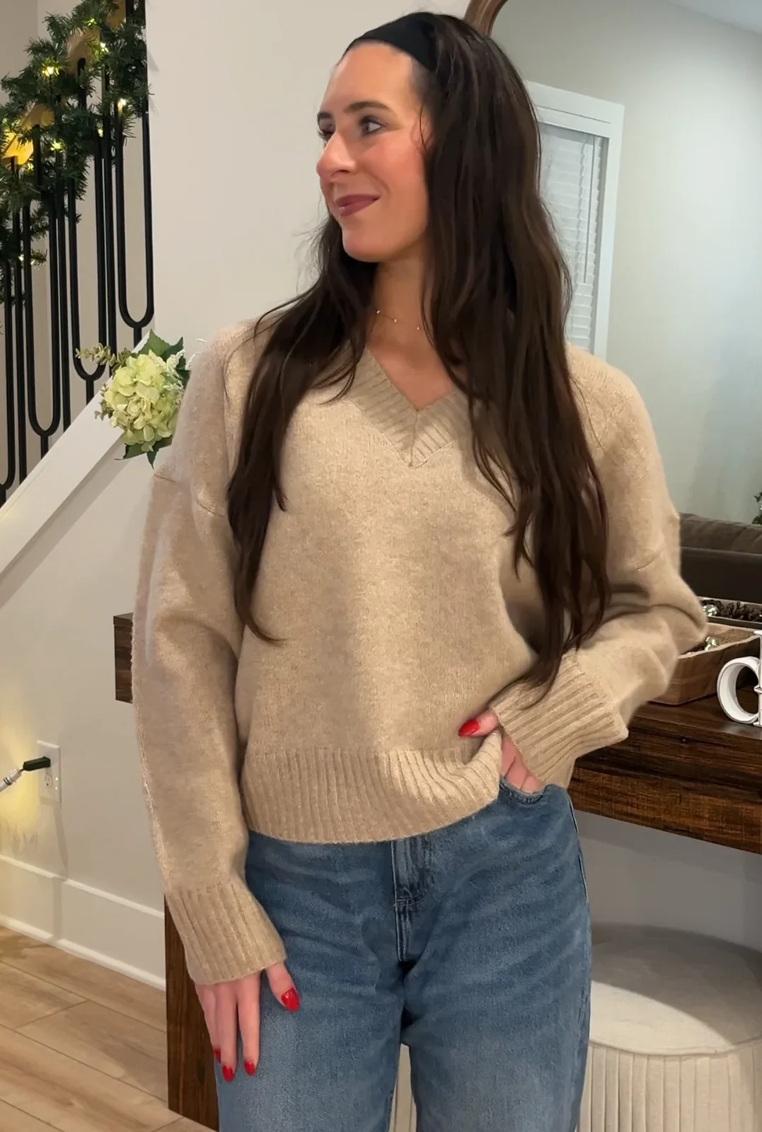 Highlands V-Neck Knit Sweater
