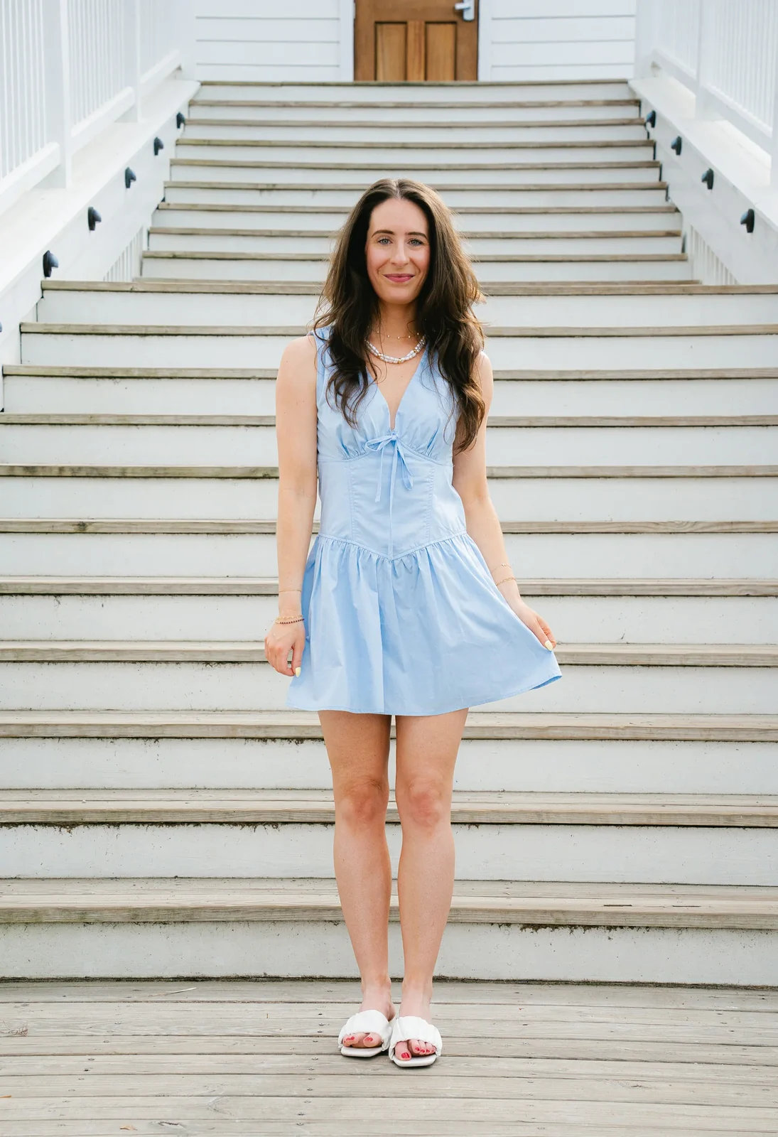 View 2: French Blue Bustier Dress