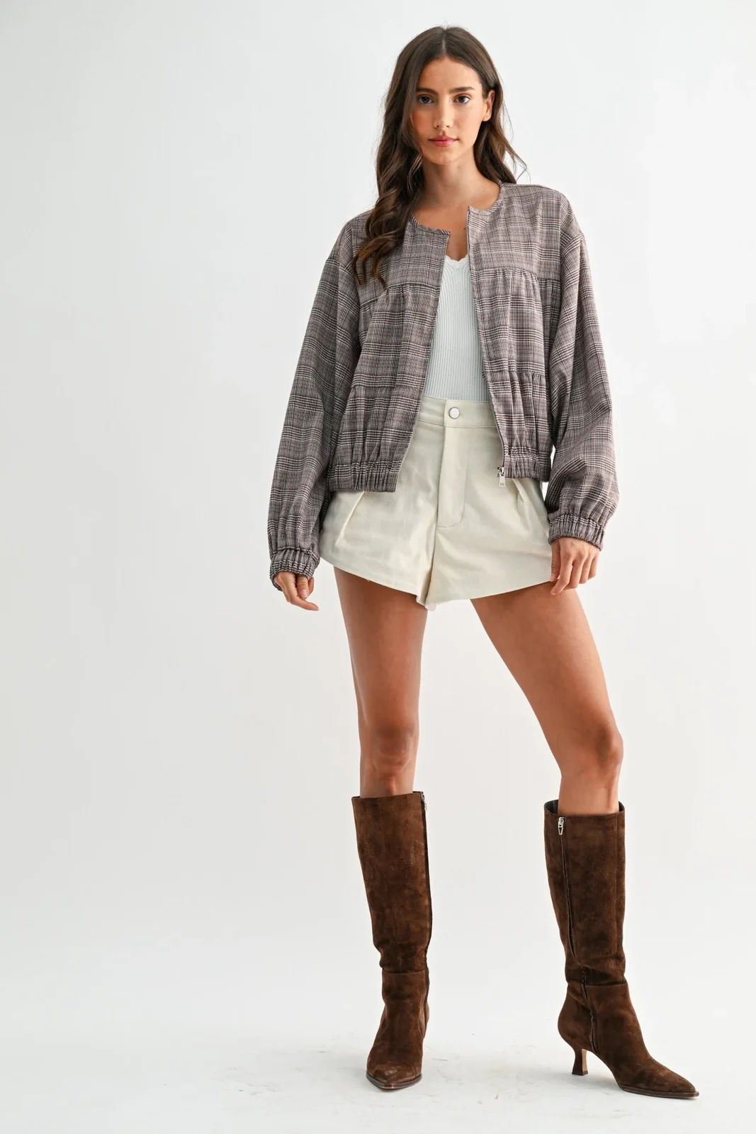 View 4: Notting Hill Plaid Bomber Jacket