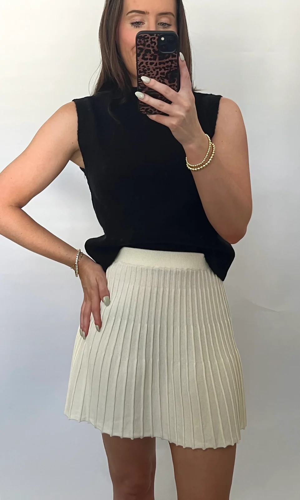 Alpine Adventure Knit Pleated Skirt