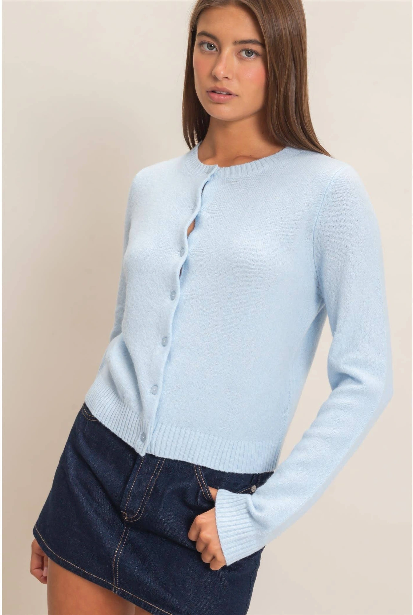 Blue Lagoon Crew Neck Cardigan
