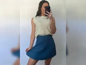 Alpine Adventure Knit Pleated Skirt