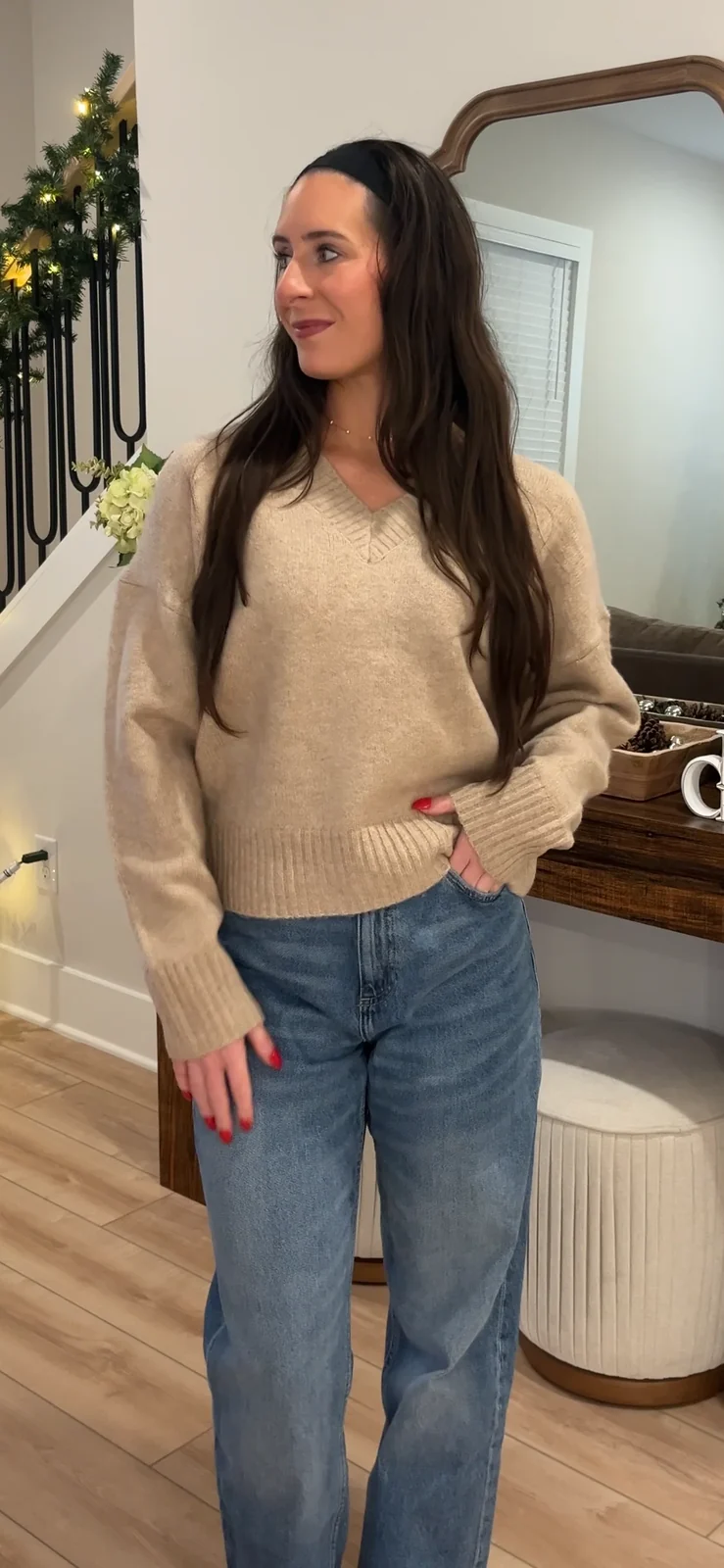 Highlands V-Neck Knit Sweater