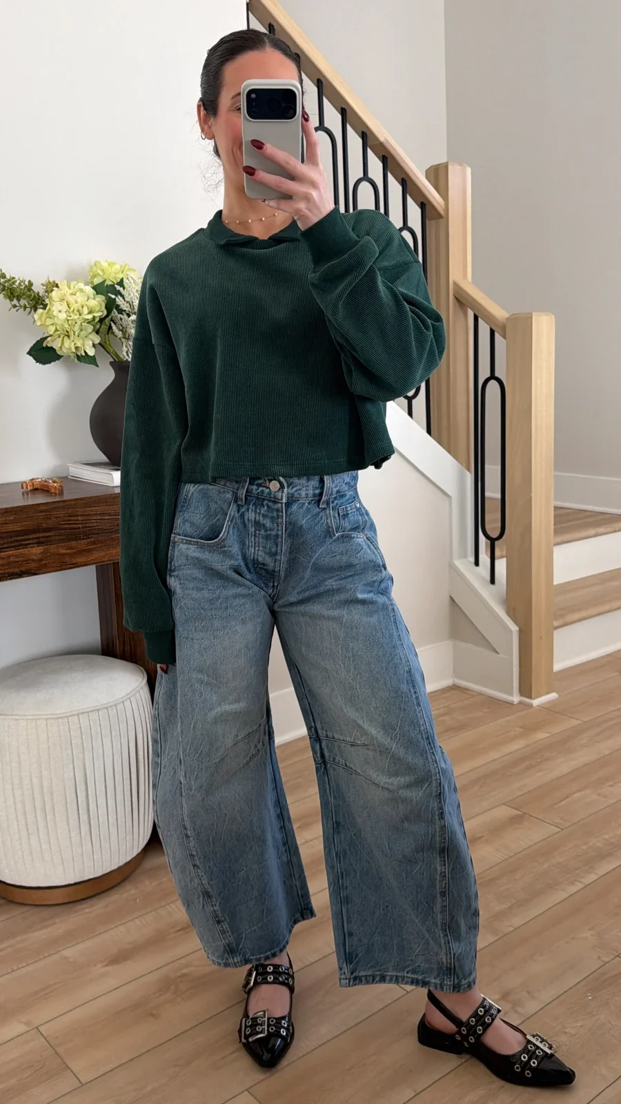 Florence Collared Ribbed Knit Top